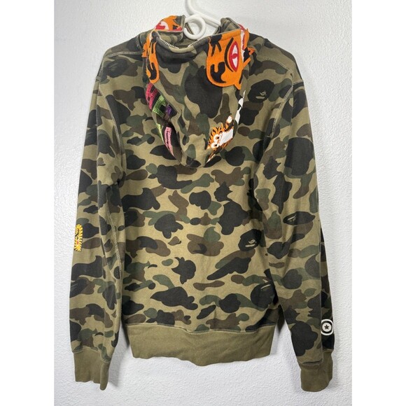 BAPE 1st Green Camo Tiger Full Zip Hoodie Sweater Size Large - Picture 11 of 16